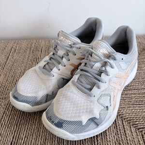 ASICS Women's Gel-Tactic 2 Volleyball Shoes  Sz 8 White Blue Gold